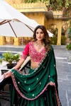 Lnb1449 Silk Satin Sequins And Thread Embroidery Work Lehenga Choli